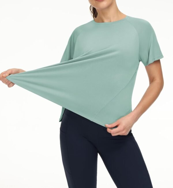 THE GYM PEOPLE Women's Short Sleeve Workout Shirts Breathable Yoga T-Shirts with Side Slits Athletic Tee Tops - Image 3