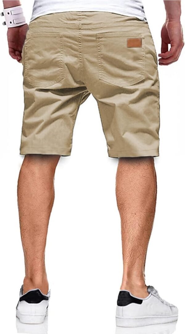 JMIERR Mens Casual Shorts - Cotton Drawstring Summer Beach Stretch Twill Chino Golf Shorts - Image 2