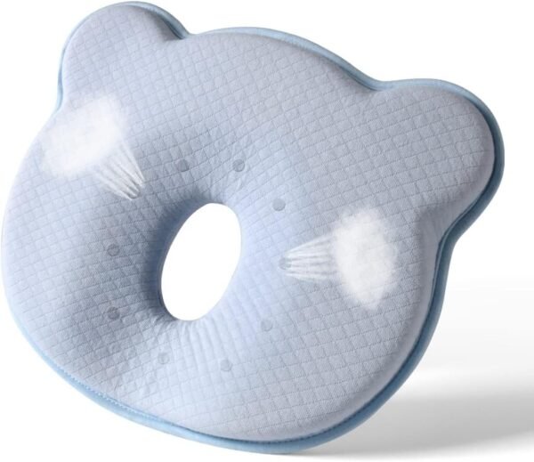 Memory Foam Baby Travel Pillow,Portable Cute Cartoon Bear Soft and Cozy Pillow, Breathable Bedding Set for Infants for Small Boys and Girls Prevent Flat Head