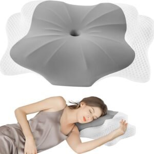 DONAMA Cervical Pillow for Sleeping, Contour Memory Foam Pillow for Neck and Shoulder Support, Ergonomic Neck Pillow for Side Back Stomach Sleepers, Bed Pillows with Cooling Silk Pillowcase