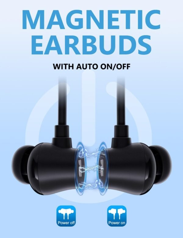 Active Noise Cancelling Headphones, Wireless V5.3 Bluetooth Headphones with 3 AI Mics ENC, In-ear Magnetic Neckband Earbuds 60Hrs Playtime, IPX6 Sweatproof ANC Earphones for Travel Home Office - Image 4