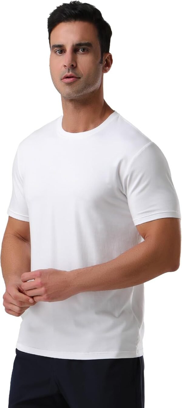 Pioneer Camp Mens Bamboo Viscose T Shirt Ultra Soft Plain Tshirts for Men Cooling Crew Neck Casual Basic Tee Shirt Undershirt - Image 5