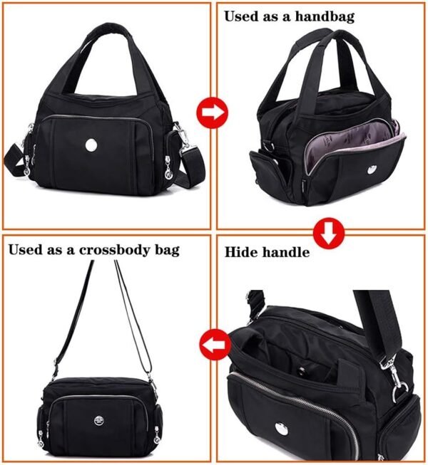 MINTEGRA Crossbody Bag for Women Waterproof Handbag Multi-Pocket Nylon Travel Shoulder Purse - Image 3