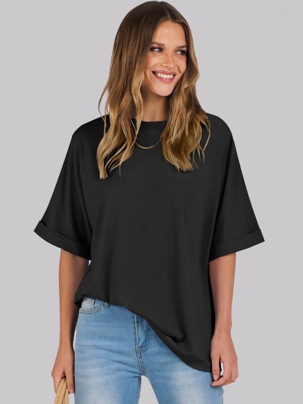 ANRABESS Womens Oversized T-Shirts Summer Casual Short Sleeve Crewneck Loose Fit Basic Tee Top - Image 2