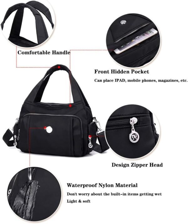 MINTEGRA Crossbody Bag for Women Waterproof Handbag Multi-Pocket Nylon Travel Shoulder Purse - Image 5