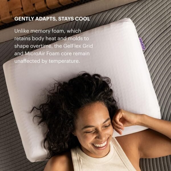 Purple DreamLayer Pillow - Standard Size, Multi-Layered GelFlex Grid & MicroAir Foam for Support & Pressure Relief - Customizable Height with Removable Foam Booster Layers - Image 3