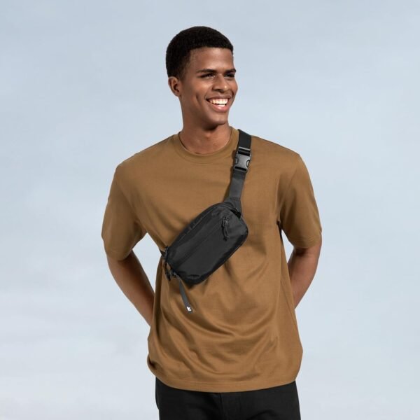tomtoc 1.5L Sling Bag with RFID Blocking, Crossbody Bag Minimalist Chest Shoulder Pack for Men and Women, Water-resistant Lightweight Casual Waist Fanny Pack for Travel, Daily Use - Image 8