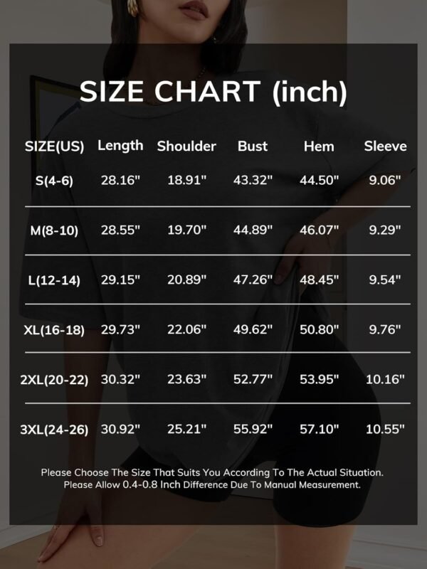 ATHMILE Womens Oversized T Shirts Loose Fit Crewneck Short Sleeve Tops Summer Casual Blouse Y2K 2025 Basic Tee Beach - Image 6