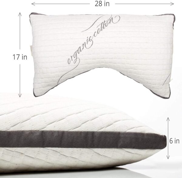 Side Sleeping Pillow, Contour Side Sleeper Pillow for Neck Pain Relief, Ergonomic Pillows for Sleeping Support Neck Pain Relief, Back Pain Relief, Cervical Pain Relief, Queen Bed Pillow - Image 5