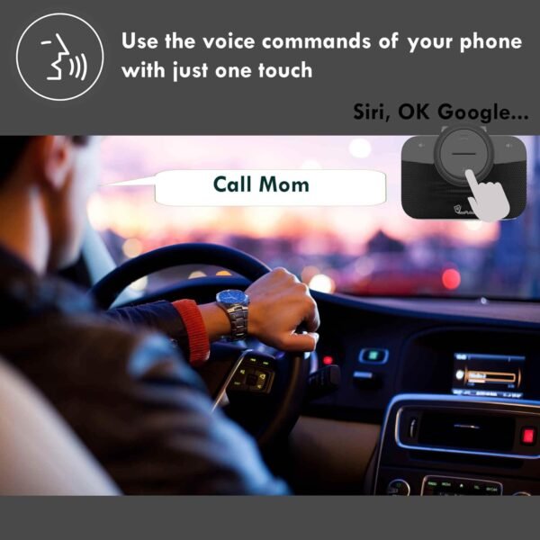 Car Speakerphone B-PRO 2 Hands-Free kit, 6W Hi-Fi Speakers, with Bluetooth Automatic multipoint Cellphone Connection - Image 4