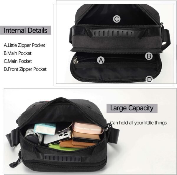 KL928 Men's Messenger Bag - Crossbody Shoulder Bags Travel Bag Man Purse Casual Sling Pack for Work Business - Image 4