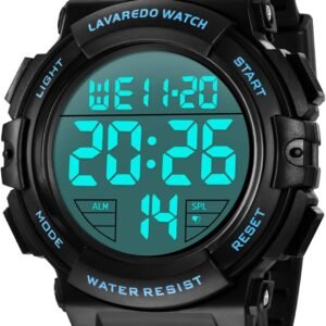 L LAVAREDO Mens Digital Watch Sports Military Watches Waterproof Outdoor Chronograph Wrist Watches for Men with LED Back Ligh/Alarm/Date