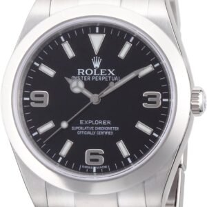 Rolex Explorer Black Dial Stainless Steel Rolex Oyster Automatic Mens Watch 214270