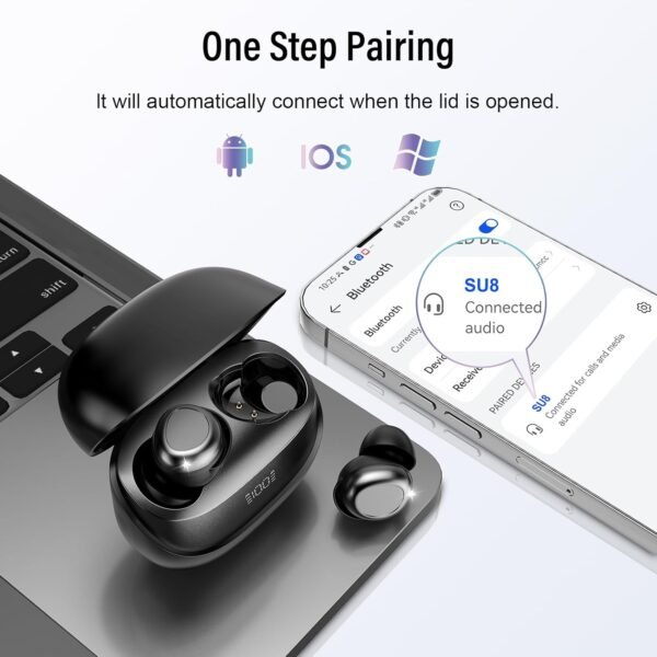 Sleep Earbuds Bluetooth 5.4 in Ear Light-Weight Headphones, Mini Sleep Headphones Small Design for Side Sleepers, 47H Playtime with Charging Case, Clear Calls Earphones, Mysterious Black - Image 7