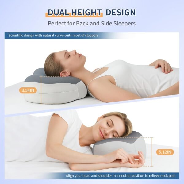 Warmstar Cervical Neck Pillow for Pain Relief, Ergonomic Memory Foam Neck Pillow for Sleeping, Slow Rebound Cooling Contoured Neck Support Pillow for Side Back Stomach Sleepers with Pillowcase - Image 5