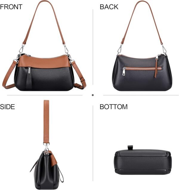 Over Earth Leather Handbags for Women Small Hobo Shoulder Bag Ladies Crossbody Purse - Image 4