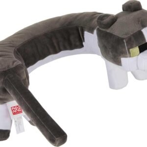 Mattel Minecraft Purring Sounds Neck Pillow, Cat Plush Toy with Sound for Travel, Comfort & Play