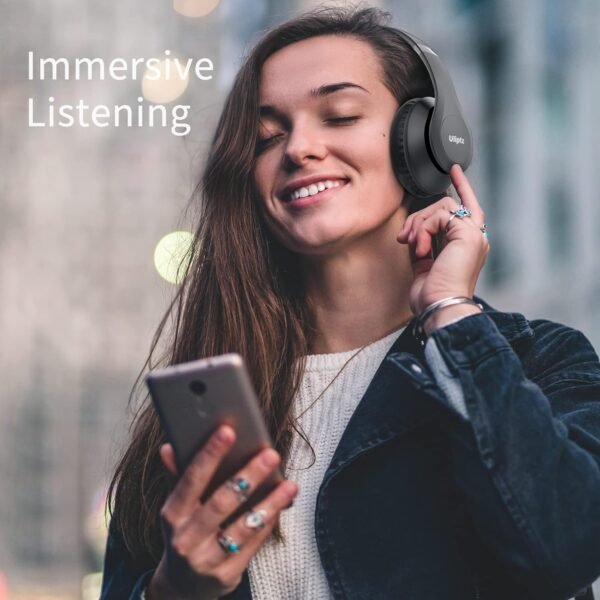 Uliptz Wireless Bluetooth Headphones, 65H Playtime, 6 EQ Sound Modes, HiFi Stereo Over Ear Headphones with Microphone, Foldable Lightweight Bluetooth 5.3 Headphones for Travel/Office/Cellphone/PC - Image 9