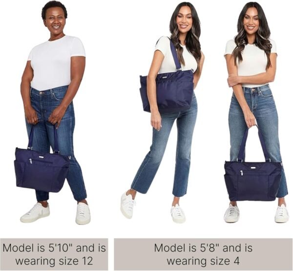 Baggallini Essential Laptop Tote - Work Tote Bag with Laptop Sleeve - Lightweight Travel Crossbody Shoulder Bag for Women - Image 5