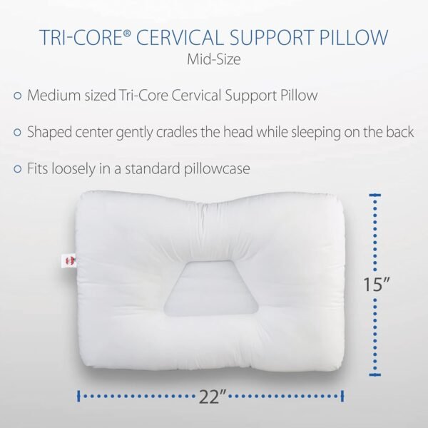 Core Products Tri-Core Gentle-Cervical Support Pillow for Neck, Shoulder, and Back Pain Relief - Ergonomic Orthopedic Contour - for Back and Side Sleepers - Assembled in The USA - Gentle, Midsize - Image 8