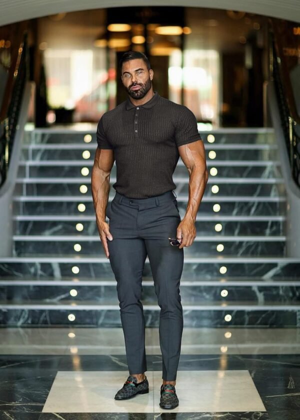 Muscle Polo Shirts for Men Slim Fit Short Sleeve Golf Shirts Men Dry Fit Shirts Casual Stylish Clothes - Image 4
