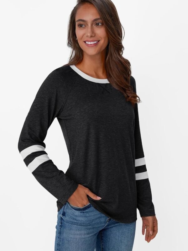 AUTOMET Womens Long Sleeve Shirts Color Block Casual Crewneck Tops Tshirt Basic Tee Fall Fashion Clothes Trendy Outfits - Image 3