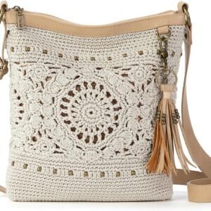 The Sak Lucia Crossbody Purse - Hand Crochet Women's Handbag for Everyday & Travel - Cross Body Bag With Zipper Pockets