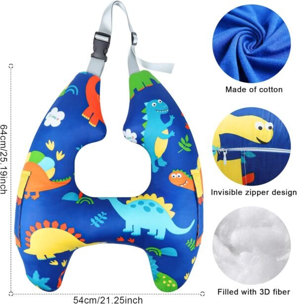 Car Pillow for Kids,H-Shape Travel Pillow for Child Sleeping Neck Shoulder Support Car Seat Pillow A Sleeping Artifact Suitable for Road Trips of Adults and Children Travel Pillow for Kids (Blue) - Image 5