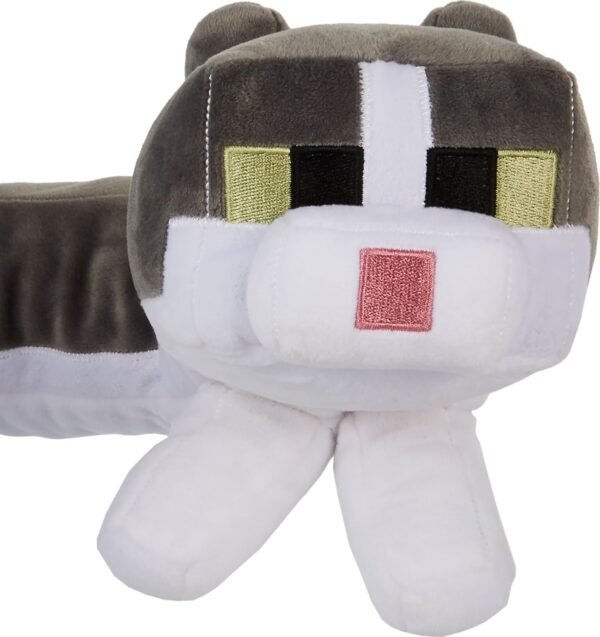 Mattel Minecraft Purring Sounds Neck Pillow, Cat Plush Toy with Sound for Travel, Comfort & Play - Image 2