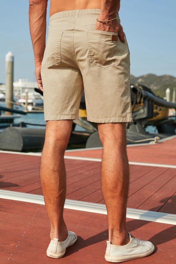 JMIERR Mens Casual Shorts - Cotton Drawstring Summer Beach Stretch Twill Chino Golf Shorts - Image 7