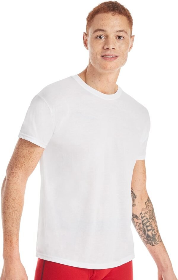 Hanes Men's Moisture-Wicking Crewneck Performance Undershirt, 5-Pack - Image 2