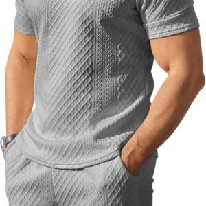 Mens 2 Piece Short Set Summer Outfits Polo Shirt and Shorts Set Tracksuits Set Short Sleeve and Shorts Set for Men