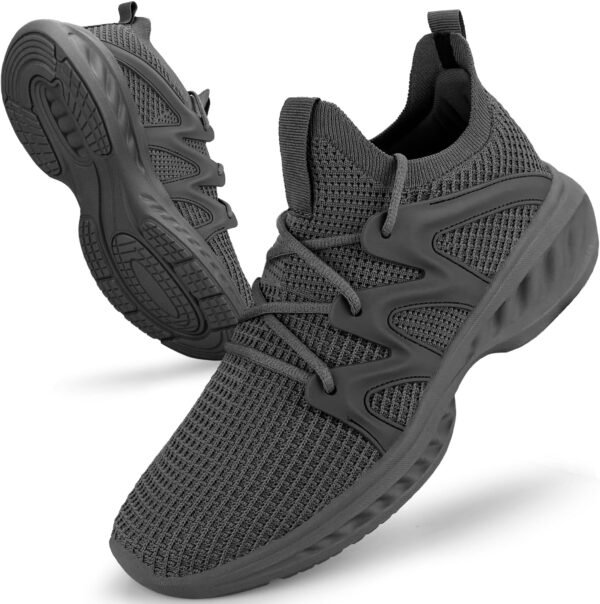 Pujcs Men's Slip on Walking Shoes Lightweight Breathable Non Slip Running Shoes Athletic Gym Tennis Shoes Sneakers for Men - Image 2