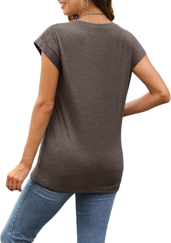 SUNBS 3 Pack Womens Summer Tops Cap Sleeve T Shirts Business Causal Dressy Basic Tee Fashion Trendy Cute Outfits 2025 - Image 3