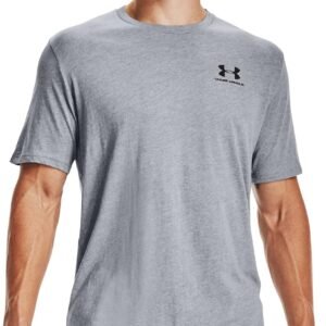 Under Armour Men's Sportstyle Left Chest Short-Sleeve T-Shirt , Steel Light Heather (036)/Black , Large