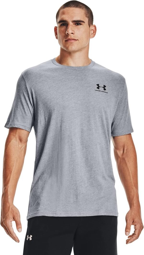 Under Armour Men's Sportstyle Left Chest Short-Sleeve T-Shirt , Steel Light Heather (036)/Black , Large