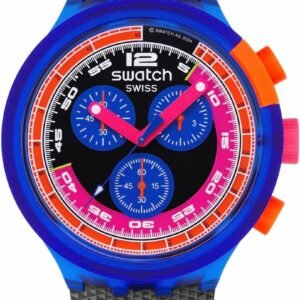 Swatch Unisex Casual Watch Blue Bio-sourced Quartz NEON Party to The MAX