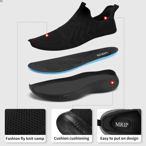 MRIP Mens Slip On Walking Shoes Lightweight Non Slip Gym Workout Running Shoes Mesh Breathable Cushion Fashion Tennis Athletic Casual Sneakers - Image 3