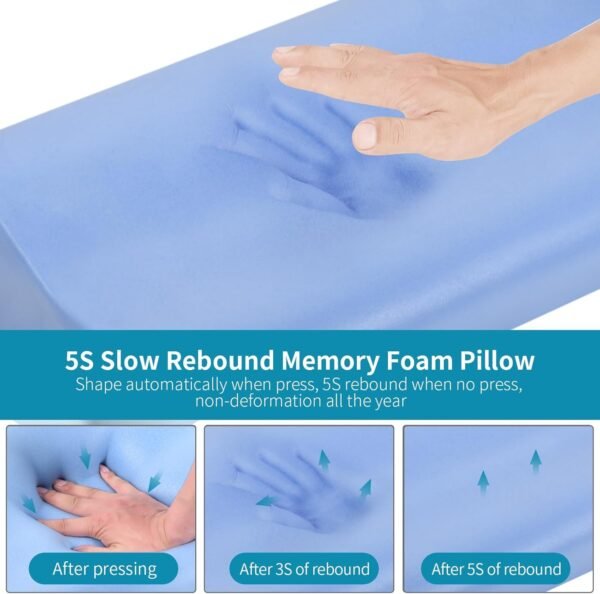 Memory Foam Bed Pillow for Sleeping, Ergonomic Cervical Contour Neck Support Orthopedic Pillow for Side Back Stomach Sleeper, Neck and Shoulder Pain - Image 3
