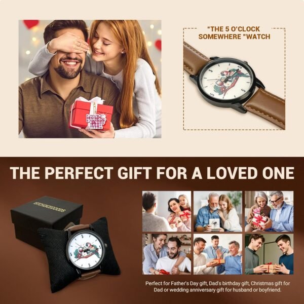 It’s 5 O’Clock Somewhere Watch Cocktail Novelty Watch Funny Gift for Dad Weird Jimmy Buffett Birthday Dad Retirement Gift for Men Funny Father’s Day - Image 7