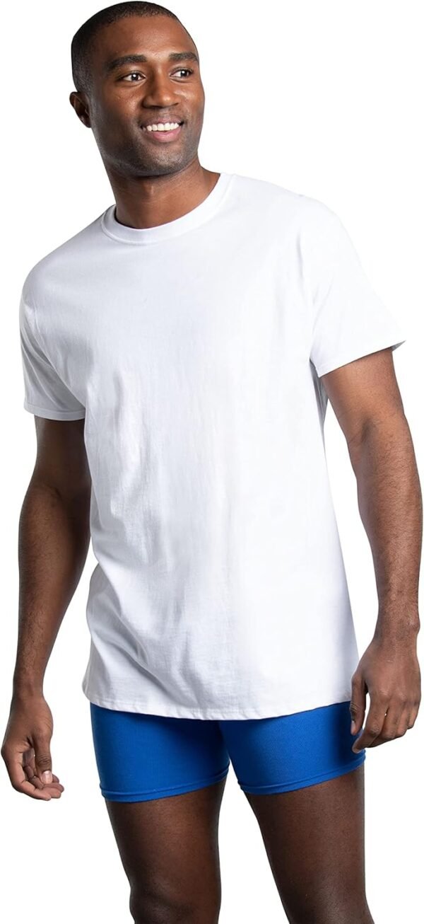 Fruit of the Loom Men's Undershirts, Moisture Wicking & Tag Free, Short Sleeve Crew T-Shirts - Image 2