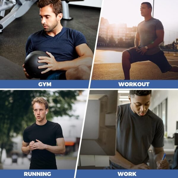 5 Pack Workout Mens T Shirts - Black Gym Dry Fit Short Sleeve Moisture Wicking Tee Tops for Athletic Work Casual Running - Image 5