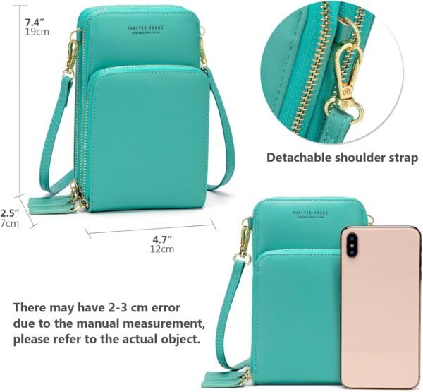 myfriday Small Crossbody Cell Phone Bag for Women, Mini Over Shoulder Handbag Purse with Credit Card Slots - Image 3