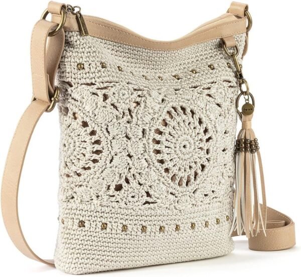 The Sak Lucia Crossbody Purse - Hand Crochet Women's Handbag for Everyday & Travel - Cross Body Bag With Zipper Pockets - Image 4