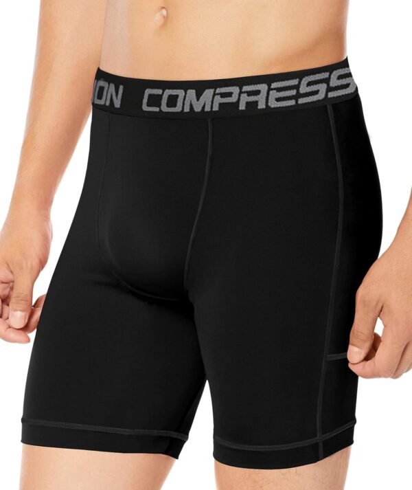 Holure Men's Performance Compression Shorts Athletic Workout Running Underwear (3 or 5 Pack) - Image 2