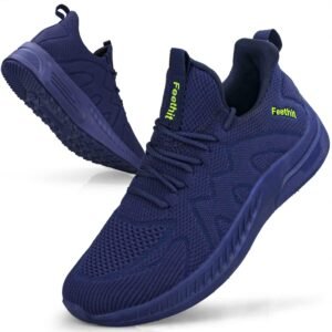 Feethit Mens Non Slip Walking Sneakers Lightweight Breathable Slip on Running Shoes Athletic Gym Tennis Shoes for Men
