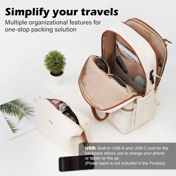 Coolife Luggage Set 3 Piece Suitcase Set Carry On Luggage Hardside Luggage TSA Lock Spinner Wheels Telescopic Handle (White, 3 piece set (BP/TB/20)) - Image 5