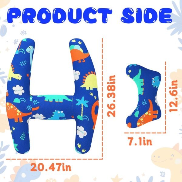 Car Pillow for Kids, H-Shape Car Back Seat Kids Travel Pillow for Sleeping, Adjustable Neck, Head, and Body Support Cushion for Long Trips, Travel Car Seat Pillow for Children(Blue Dinosaur) - Image 5