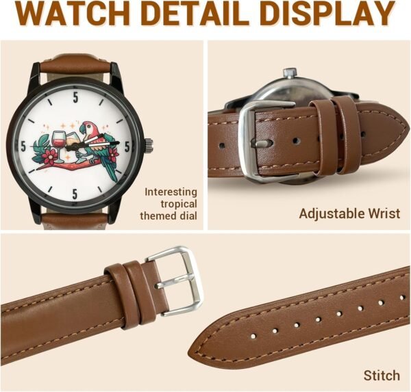 It’s 5 O’Clock Somewhere Watch Cocktail Novelty Watch Funny Gift for Dad Weird Jimmy Buffett Birthday Dad Retirement Gift for Men Funny Father’s Day - Image 6