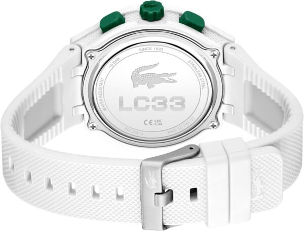 Lacoste LC33 Men's Analog and Digital Movement Watch, Silicone Strap, Water Resistant Up to 10ATM/100 Meters - Contemporary, Sporty - Premium Fashion Timepiece - Gift for Him - 45mm - Image 4